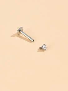 方晶鋯石愛心裝飾唇釘