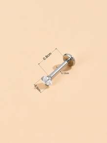 方晶鋯石愛心裝飾唇釘