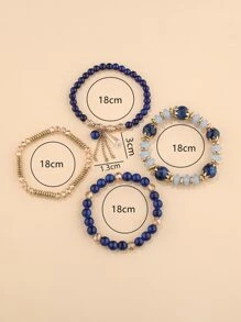 4入組/套隨機款式水晶珠寶串珠手鏈,波西米亞風格人造瑪瑙人造珍珠流蘇鏈子吊飾手鏈,適用於女性珠寶禮物