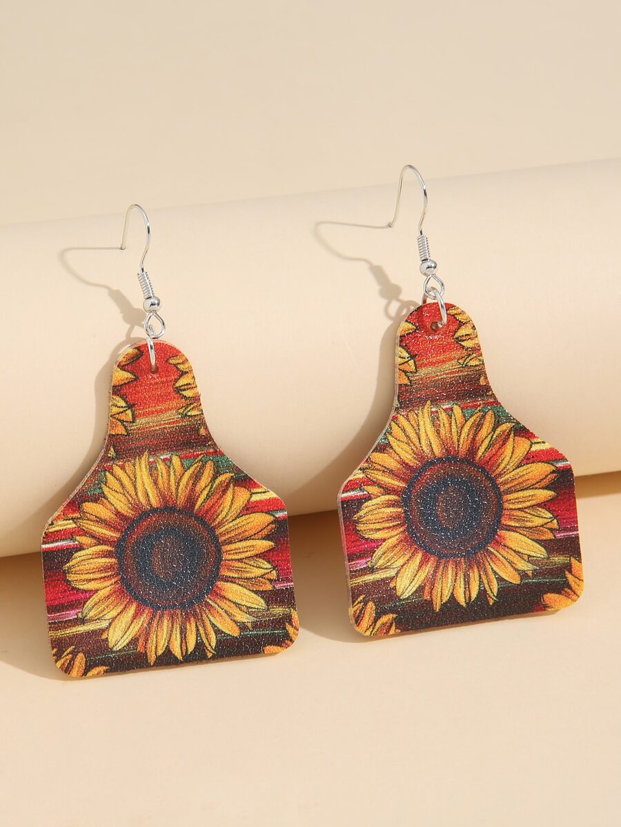 Bông tai in hình hoa hướng dương - Nhiều màu - Xem 1