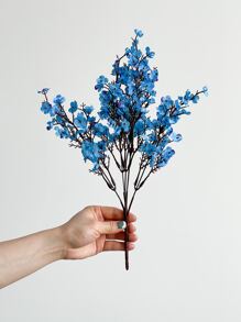 1支/3支塑料仿真花束，樱花仿真花满天星，现代仿真花组合，家居装饰，假植物，秋季装饰，房间，书桌，花园装饰，房间装饰用品，情人节，生日毕业礼物 - 藍色 - 查看 3