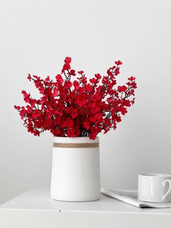 1 pieza/3 piezas Ramo de flores artificiales de plástico, flores de cerezo artificiales, flor de novia artificial, manojo de flores artificiales modernas para decoración del hogar, plantas falsas, decoración de otoño, habitación, escritorio, decoración de jardín, artículos de decoración de habitación, Día de San Valentín, regalos de cumpleaños, graduación, regreso a la escuela, útiles escolares