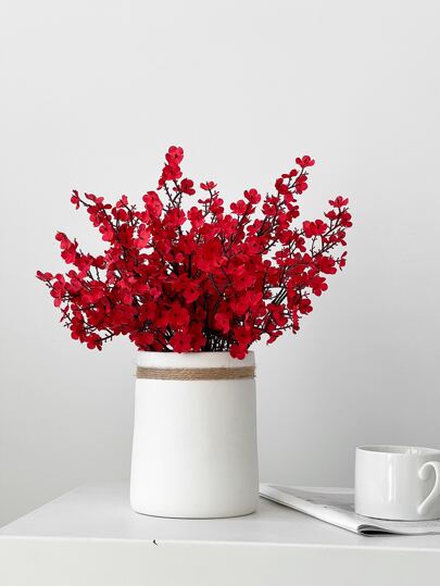 1 pieza/3 piezas Ramo de flores artificiales de plástico, flores de cerezo artificiales, flor de novia artificial, manojo de flores artificiales modernas para decoración del hogar, plantas falsas, decoración de otoño, habitación, escritorio, decoración de jardín, artículos de decoración de habitación, Día de San Valentín, regalos de cumpleaños, graduación, regreso a la escuela, útiles escolares