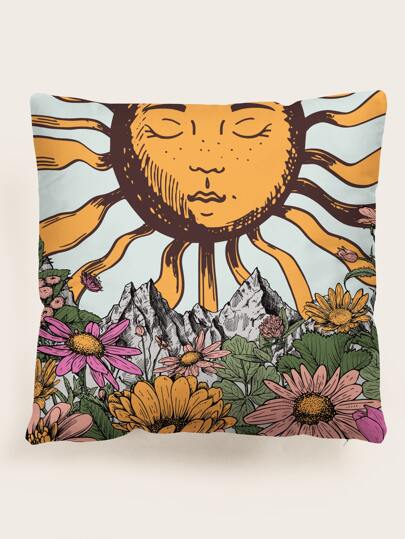 太陽印花坐墊套(不含填充物)