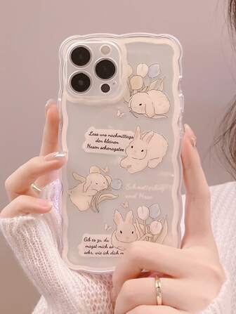 Coque de téléphone à motif de lapin de dessin animé, Compatible avec iPhone15/15Plus/15Pro/15Promax