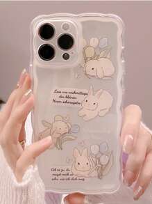 Etui na telefon z kreskówkowym wzorem królika kompatybilne z iPhone15/15Plus/15Pro/15Promax - Wielokolorowe - Zobacz 7