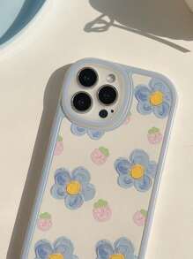 夏季手机壳春季 1 件 GUCADI 草莓花柔软硅胶全覆盖手机壳适用于 Apple iPhone - 彩色 - 查看 5
