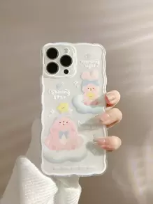 Cartoon Rabbit Pattern Phone Case - Multicolor - View 1