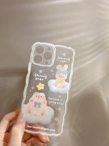 Cartoon Rabbit Pattern Phone Case - Multicolor - View 5