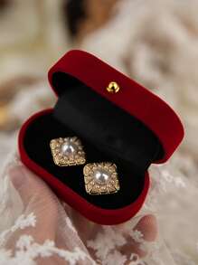 1pc Plain Ring Box - Red - View 2