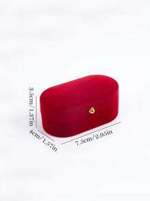 1pc Plain Ring Box - Red - View 3
