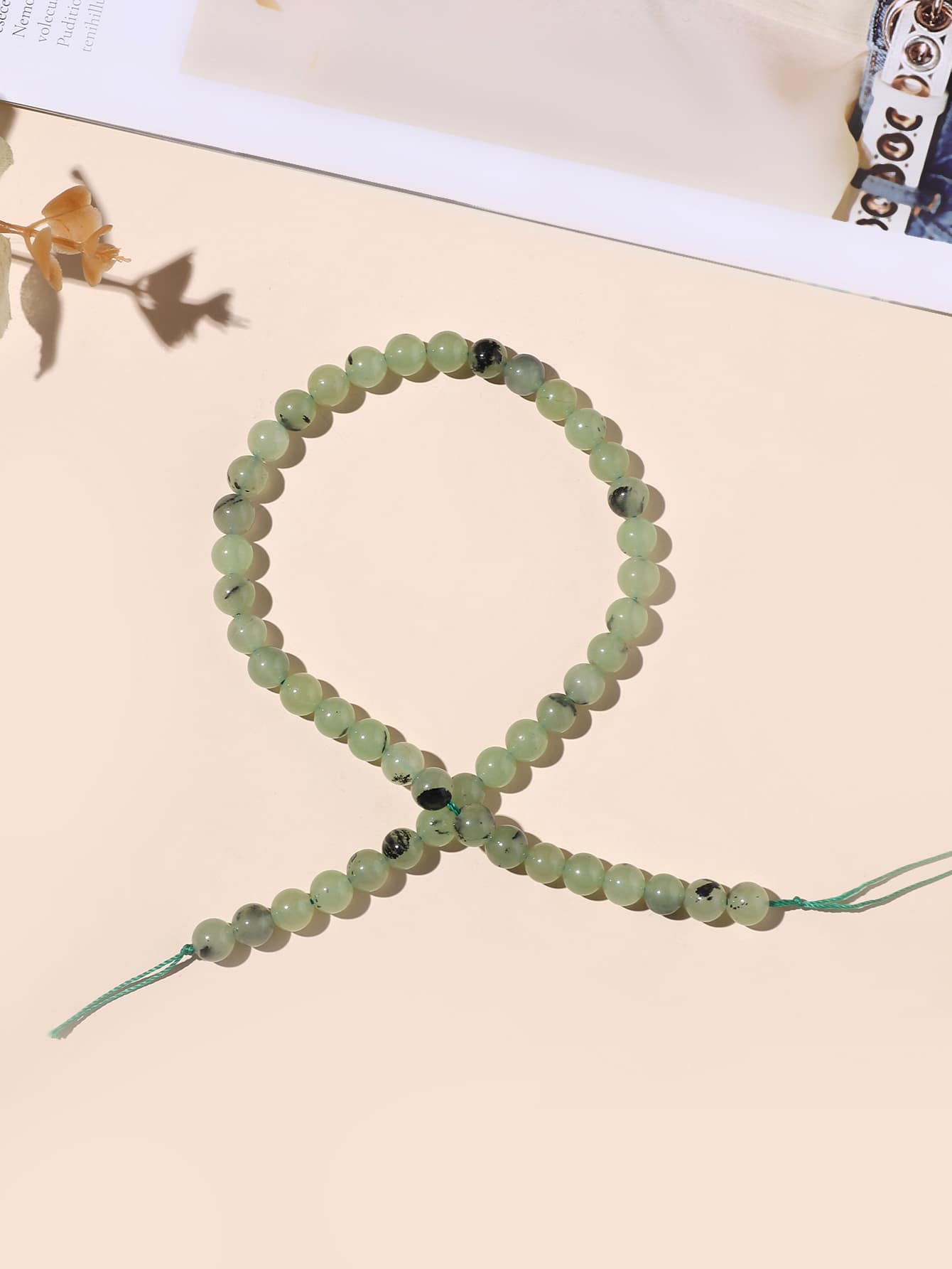 Phụ kiện trang sức tự làm 1strand Bead - màu xanh lá - Xem 1