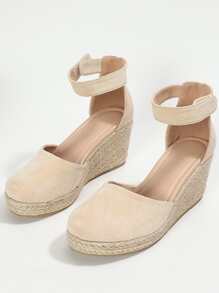 Espadrille Ankle Strap Wedges - Apricot - View 3