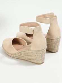 Espadrille Ankle Strap Wedges - Apricot - View 4