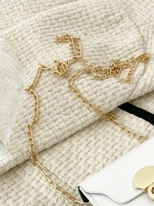 女孩扭鎖翻蓋鏈條方包 - 白色 - 查看 8