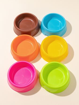 1入組隨機色寵物碗,貓和狗狗塑膠餵食碗適用於貓和狗狗適用於吃