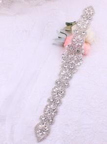 1pc Bridal Wedding Dress Belt, Luxurious Rhinestone Waistband, Delicate Sparkle Dress Accessory For Wedding & Evening Party - Clear - View 3