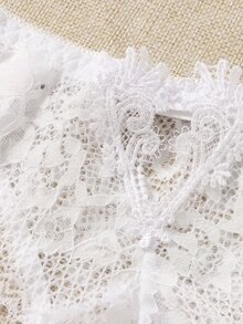 無痕蕾絲內褲 - 白色 - 查看 3