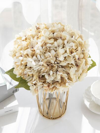 1/3/6PCS Artificial Hydrangea Flowers Bouquet Fake Plants Room Decor Fall Decor Fake Flowers Garden Autumn Decor Centerpieces Birthday Party Decoration Wedding Flower Basket, Bride Holding Flowers, Home Decoration, Dining Room, Bedroom, Windowsill Decoration, Vase Decorations, Valentine's Day Gift, New Year Decoration, Outdoor Garden, Start Of School Season