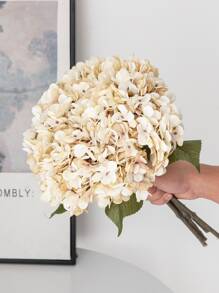 1/3/6支装仿真绣球花束，假花植物，房间装饰，秋季装饰，花园秋季装饰，餐桌摆件，生日派对装饰，婚礼花篮，新娘捧花，家居装饰，餐厅，卧室，窗台装饰，花瓶装饰，情人节礼物，新年装饰，户外花园，返校季 - 米色 - 查看 4