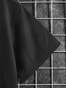 男孩熊和標語圖案T恤和短褲 - 彩色 - 查看 3