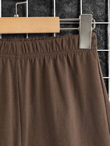 男孩熊和標語圖案T恤和短褲 - 彩色 - 查看 4