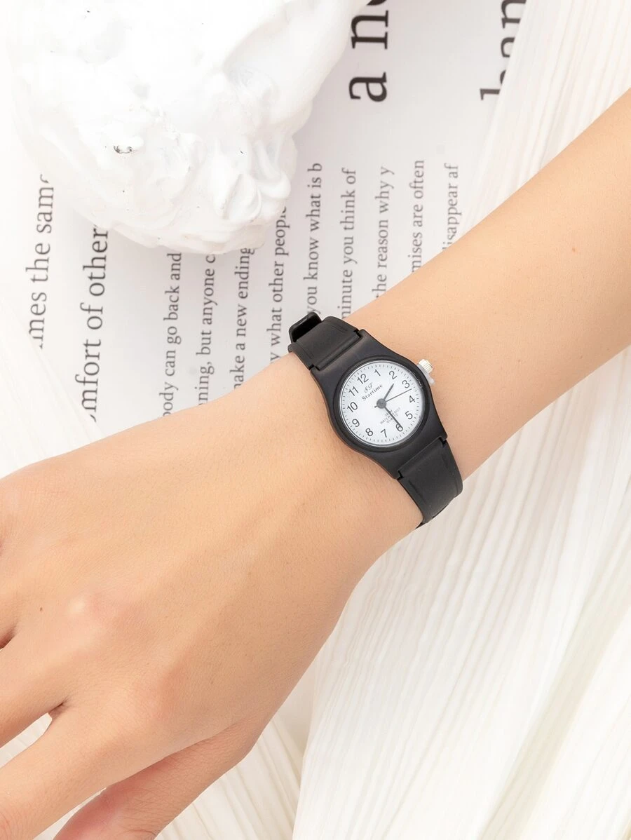 1pc New Fashionable Minimalist Black Quartz Watch, Suitable As A Holiday Gift