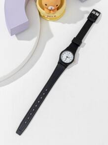 1pc New Fashionable Minimalist Black Quartz Watch, Suitable As A Holiday Gift