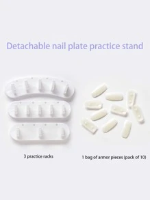 3入組指甲展示和10入組假指甲 - 白色 - 查看 5