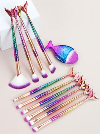 Makeup Brush Sets, 11pcs Creative Multifunctional Makeup Brush For Making Up Supply For Dresser For Cream Powder Liquid For Makeup Foundation Cream Lotion Moisturizer Gel Peel And Mud Sheets, Makeup Brush/Cosmetic Brush,Brush Set,Makeup Brush Kit,Make Up Brush Set,Make Up Set Complete,Makeup Brush Set,Complete Makeup Kit,Brush Kit,Brushes Makeup Set,Makeup Gift Set,Set