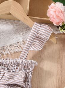 Đầm bé gái Xù Dải chun Sọc Dễ thương - Hồng - Xem 6