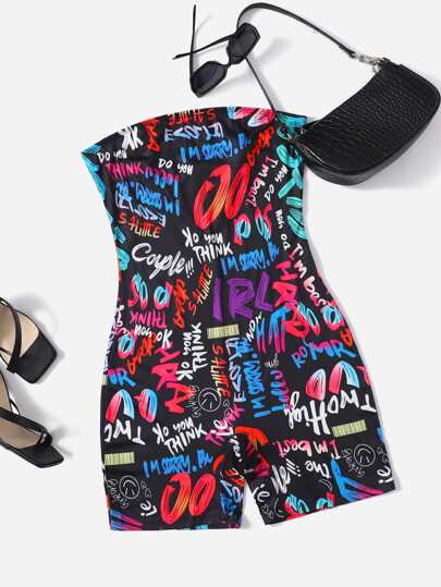 مقاس كبير رومبير يونيتارد بطباعة أحرف أنبوب