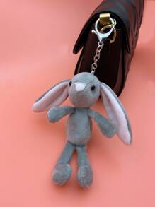 1pc Cartoon Bunny Ear Design Bag Pendant - Grey - View 2