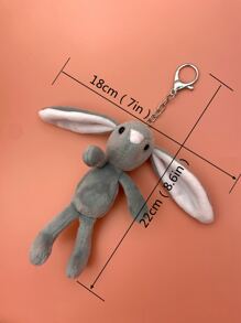 1pc Cartoon Bunny Ear Design Bag Pendant - Grey - View 4