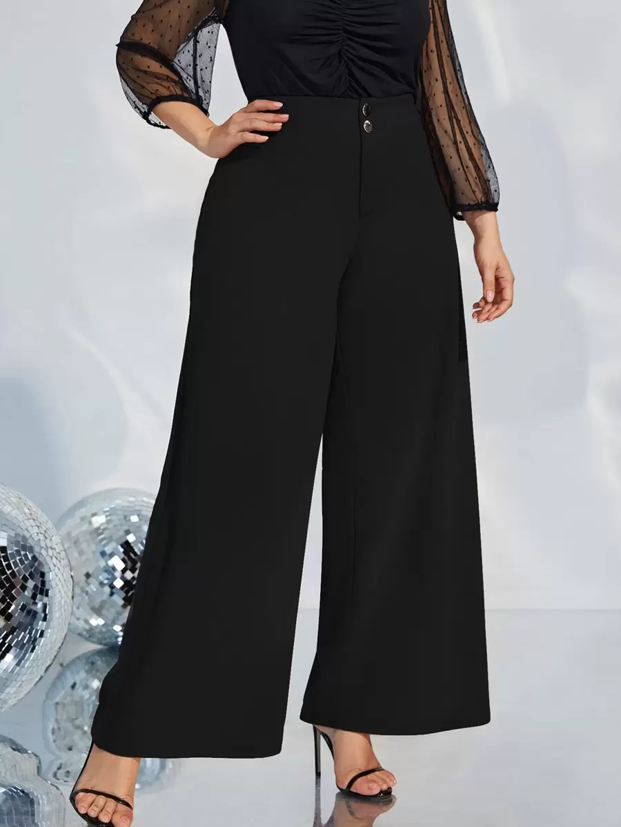 Modelyn Plus High Waist Wide Leg Pants