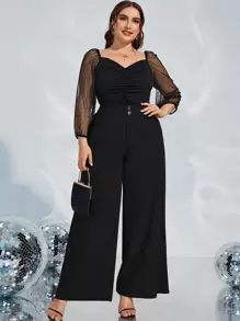 Modelyn Plus High Waist Wide Leg Pants