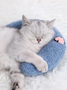 1pc Pet Plush Pillow - Blue - View 2