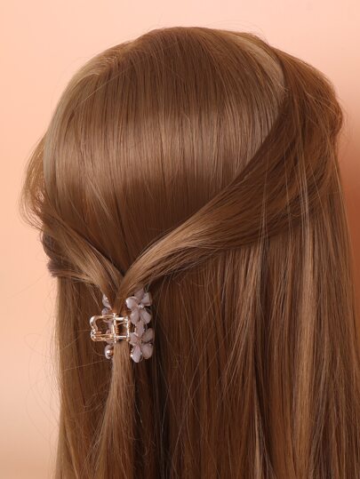Pinza de pelo con decoración de flores, pinzas elegantes, pasadores de pelo, pinzas para el cabello, sujetadores de cabello, accesorios para el cabello, artículos escolares, accesorios de cabello de otoño e invierno para mujer para vacaciones