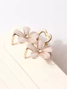 Flori decor gheare de păr elegante gheare agrafe de păr agrafe de păr maxilar agrafe cleme de păr păr ambreiaj agrafe de păr, chestii de școală, accesorii de păr de toamnă și iarnă pentru femei pentru ținute de vacanță femeie - alb - Vizualizare 3