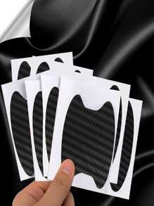 8 piezas Pegatina de coche manija de la puerta - Negro - Ver 1