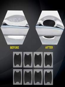 8 piezas Pegatina de coche manija de la puerta - Negro - Ver 5