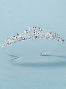 1pc Luxury Rhinestone Tiara Headband, Fashion Pageant Crown Valentine's Day Accessories