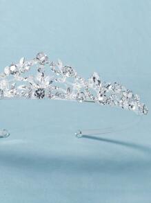 1pc Luxury Rhinestone Tiara Headband, Fashion Pageant Crown Valentine's Day Accessories