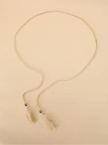 1 件手工编织长腰绳，黄色万圣节夏季、学校秋季、秋季、万圣节 - 米色 - 查看 4