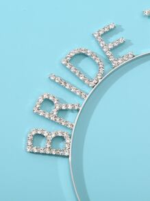1件高级合金水钻“BRIDE TO BE”字母发箍，新娘婚纱配饰，单身派对装饰