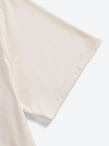 M.Alfaifi Figure Graphic Drop Shoulder Tee - Beige - View 6