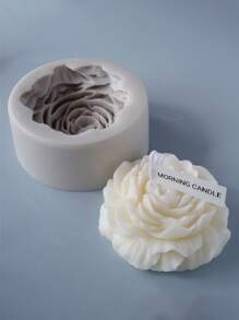 1pc Flower Candle Silicone Mold, Simple Flower Design DIY Silicone Mold For DIY - Grey - View 1