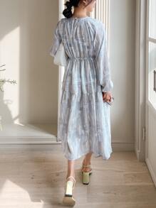 DAZY Allover Print Belted Dress - Multicolor - View 2