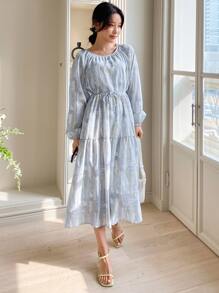 DAZY Allover Print Belted Dress - Multicolor - View 5