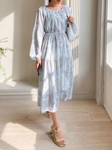 DAZY Allover Print Belted Dress - Multicolor - View 7